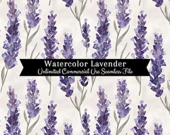 Naadloze aquarel lavendel print | Naadloos bloemenpatroon | Patroon voor commercieel gebruik | Herhalende afdruk | Naadloze aquarel, lavendel, png