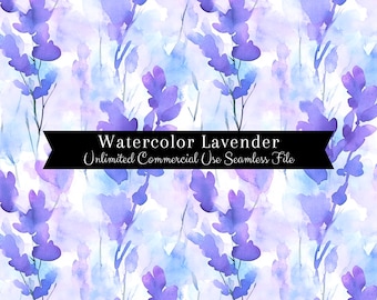 Naadloze aquarel lavendel print | Naadloos lavendelpatroon | Patroon voor commercieel gebruik | Herhalende afdruk | Aquarel lavendel bloemen, png