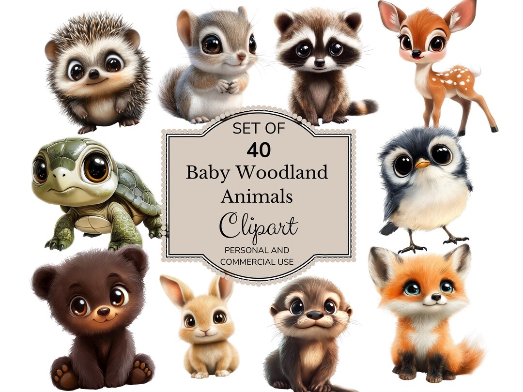 Woodland Animals Watercolor Clipart | Forest Animals Clip Art | Baby ...