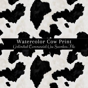 Watercolor Cow Print Seamless | Cow Seamless Pattern | Commercial Use Pattern | Repeating Print | Watercolor Cow Seamless PNG | Moo Seamless