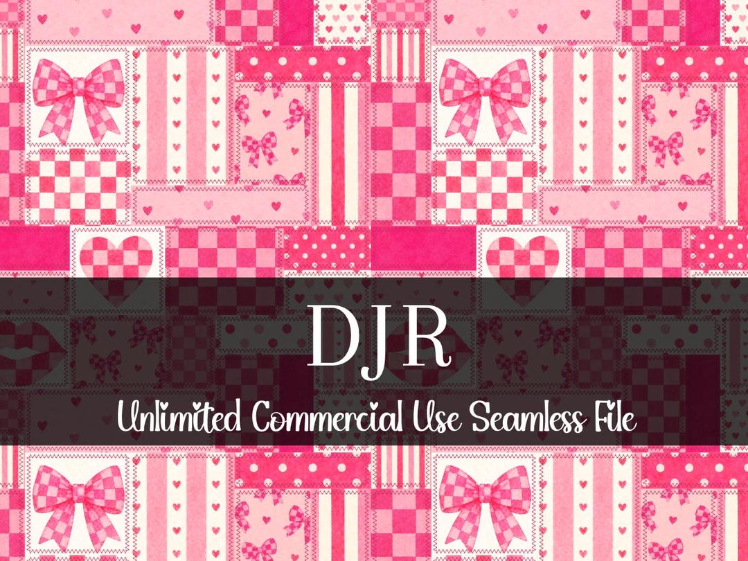 Girl Pink Checker Patchwork Seamless Pattern | Seamless Pattern for ...