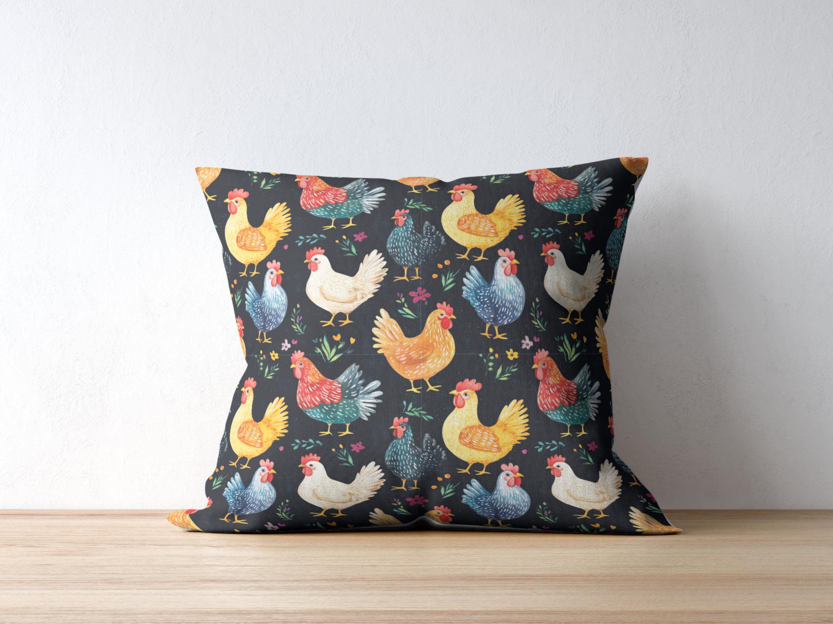 Seamless Spring Chicken Floral Pattern | Watercolor Chicken Seamless ...