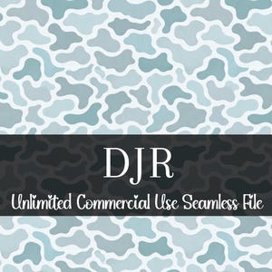 May include: Seamless digital file with a repeating pattern of abstract shapes in shades of blue and gray. The design includes the text "DJR Unlimited Commercial Use Seamless File" in a banner across the image.