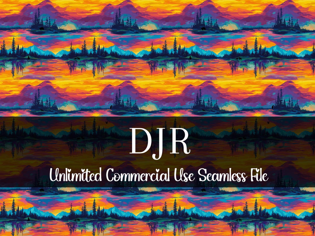 Seamless Wildlife Denali Alaska Pattern | Watercolor PNW | Nature ...