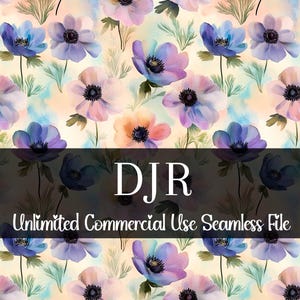 Aquarell Mohnblumen Nahtlos | Florales nahtloses Muster | Mohnblume Scrapbook Digitales Papier | Kommerzielle Nutzung | Frühlingsblumen-Wiederholungsdruck