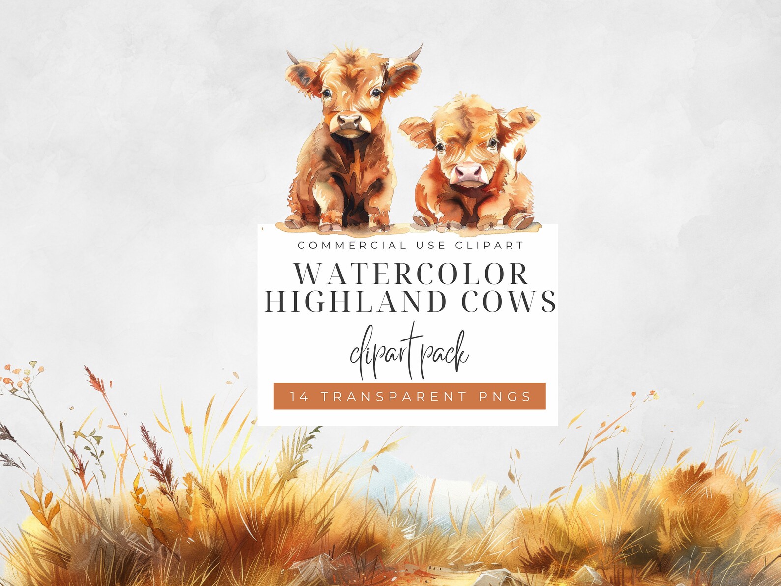 Baby Highland Cow Clipart PNG, Watercolor Highland Cow, Floral ...
