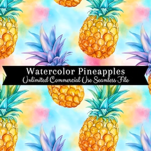 Aquarell Ananas nahtlose Druck | Ananas Muster | Kommerzielle Nutzung Muster | Sich wiederholender Druck | Aquarell Ananas