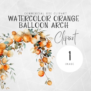 Clipart de balão laranja aquarela | Clipart de aperto principal | Balão PNG | Clipart de balão laranja | Um pequeno clipart de gracinha | Aquarela PNG