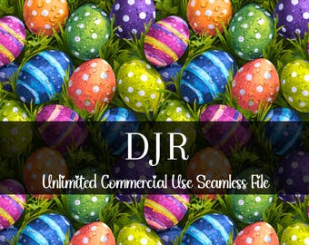 Watercolor Pastel Rainbow Easter Eggs Seamless Print | Eggs Seamless Pattern | Commercial Use Pattern | Repeating Print | Easter Seamless