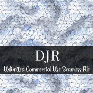 Puede incluir: Un archivo digital sin costuras con un patrón de pequeñas formas irregulares en tonos grises y azules. Una pancarta negra en la imagen muestra las iniciales "DJR" y el texto "Unlimited Commercial Use Seamless File."