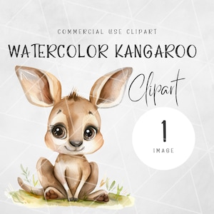 Bébé kangourou PNG | Clipart animaux australiens | Clipart aquarelle | Clipart kangourou | Australie | Animaux australiens | Feuillage PNG