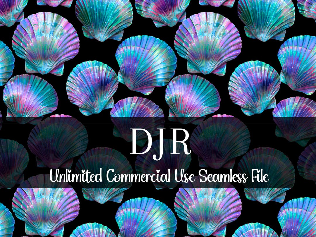 Watercolor Seashell Seamless Print | Mermaid Shell Seamless ...