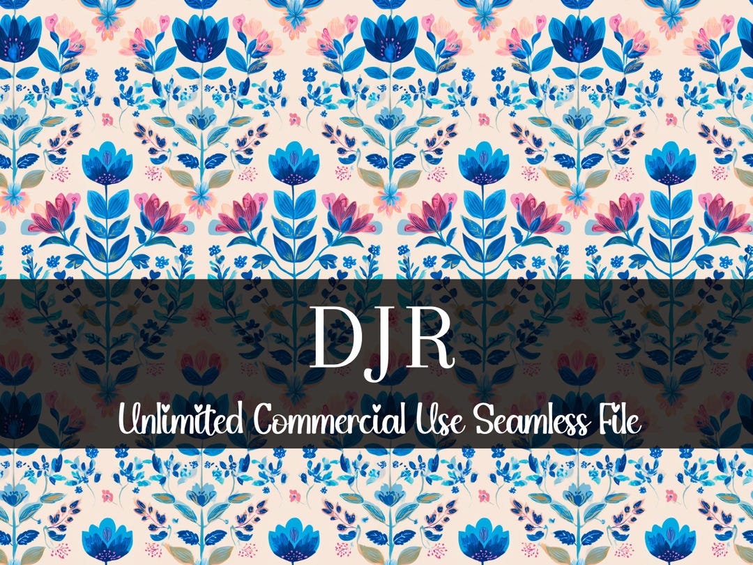 Folk Floral Seamless Pattern Digital Paper | Printable Craft Supplies ...