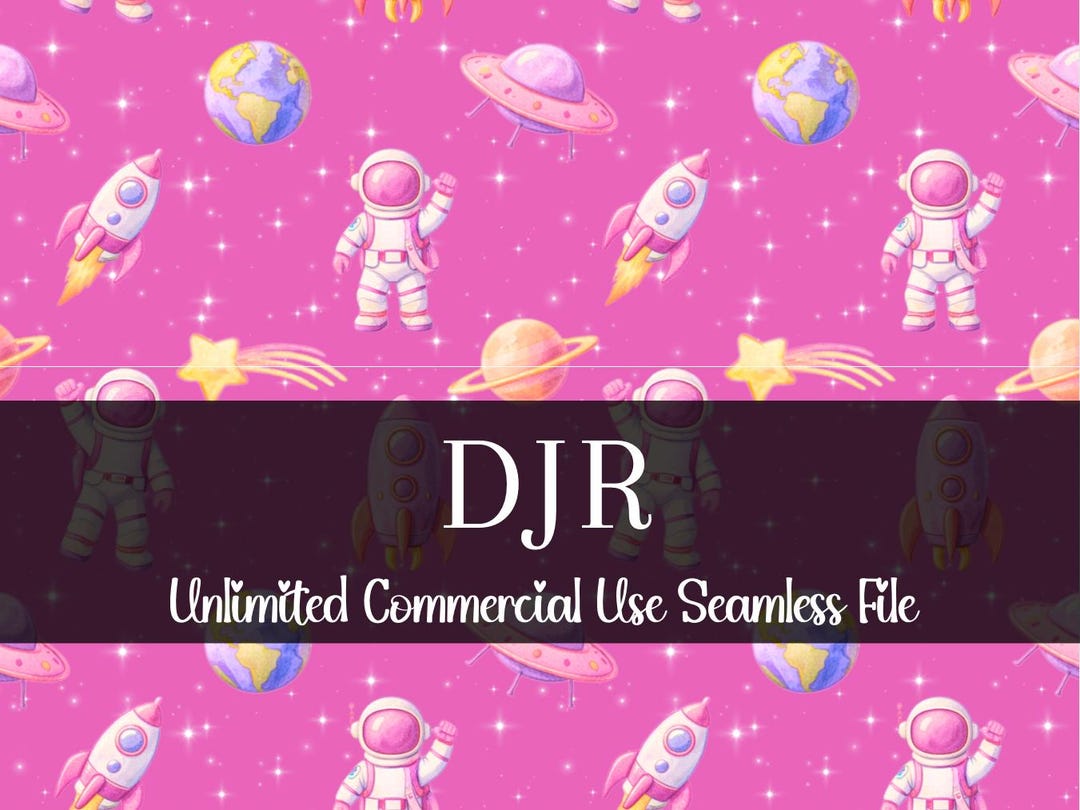Pink Space Pattern Pink Planets Seamless Pattern | Watercolor Space Digital Paper ...