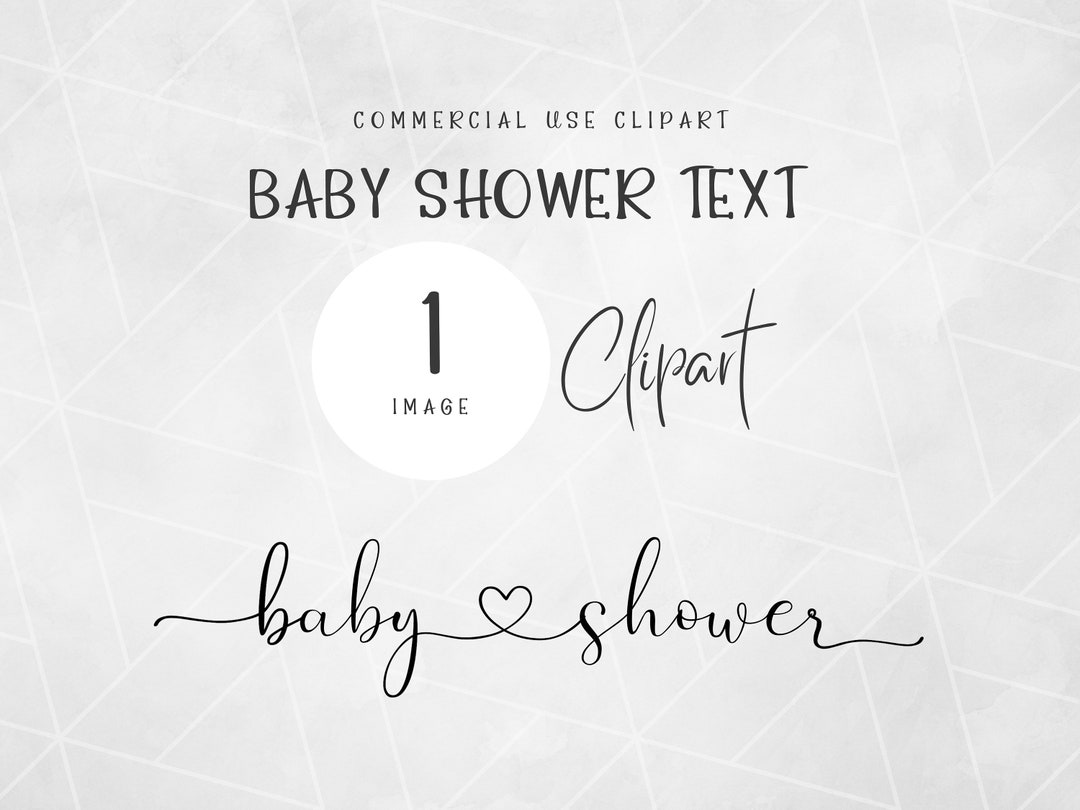 Script Baby Shower With Heart Clipart | Baby Shower PNG | Baby Shower ...