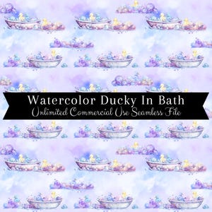 Rubber Ducky Seamless Pattern | Watercolor Duck Digital Paper | Watercolor Rubber Duck Pattern | Watercolor Duck Print | Repeating Pattern