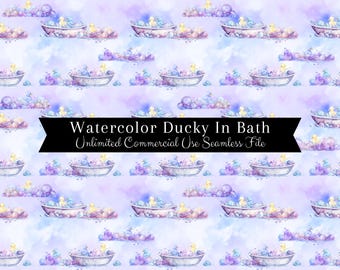 Rubber Ducky Seamless Pattern | Watercolor Duck Digital Paper | Watercolor Rubber Duck Pattern | Watercolor Duck Print | Repeating Pattern