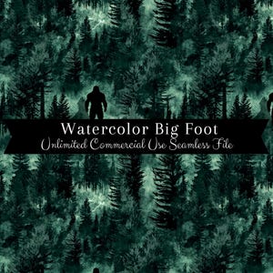 Watercolor Sasquatch Seamless Print | Big Foot Seamless Pattern | Commercial Use Pattern | Repeating Print | Watercolor Camo Seamless PNG