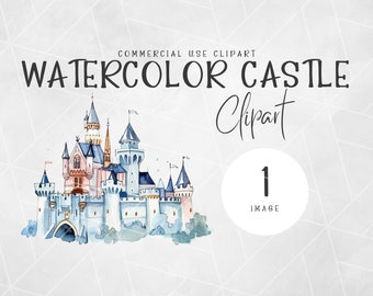 Watercolor Castle Clipart | Princess Clipart | Fairytale Clipart | Fairytale Castle Clipart | Watercolor Princess PNG | Birthday Clipart