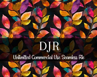 Aquarell Blätter nahtlose Druck | Herbstlaub-Muster wiederholen | Kommerzielle Nutzung Druck | Herbst Digitale Papiere | Lebhafter Cottage Kern