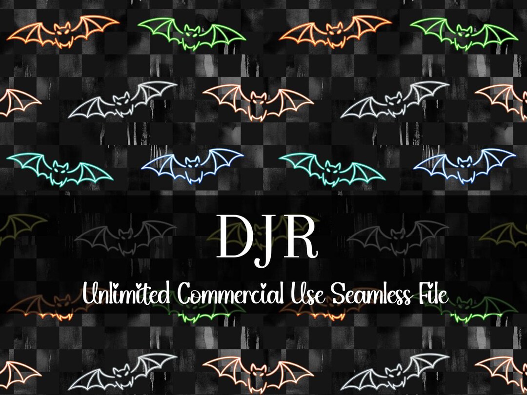 Spooky Bat Seamless Pattern | Watercolor Glow Bat Digital Paper | Bat ...