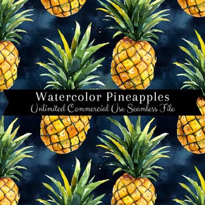 Aquarell Ananas nahtlose Druck | Ananas Muster | Kommerzielle Nutzung Muster | Sich wiederholender Druck | Aquarell Ananas