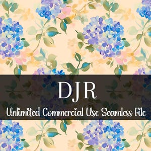 Hydrangea Seamless Pattern | Watercolor Vintage Floral Digital Paper | Watercolor Hydrangea Pattern | Watercolor Floral | Repeating Pattern