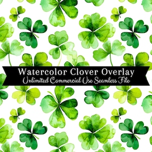 Overlay Shamrock nahtlose Muster | Aquarell St Patrick&#39;s Day Nahtlos | Aquarell Klee Muster | Aquarell Irisch Nahtlos | Herbst PNG