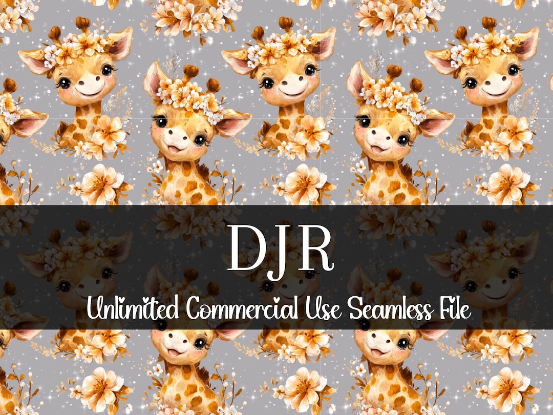 Repeating Patterns Using Animals Seamless Floral Giraffe Repeating Pattern | Watercolor Zoo Animals ...