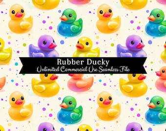 Rubber Ducky Seamless Pattern | Watercolor Duck Digital Paper | Watercolor Rubber Duck Pattern | Watercolor Duck Print | Repeating Pattern