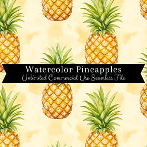 Aquarell Ananas nahtlose Druck | Ananas Muster | Kommerzielle Nutzung Muster | Sich wiederholender Druck | Aquarell Ananas