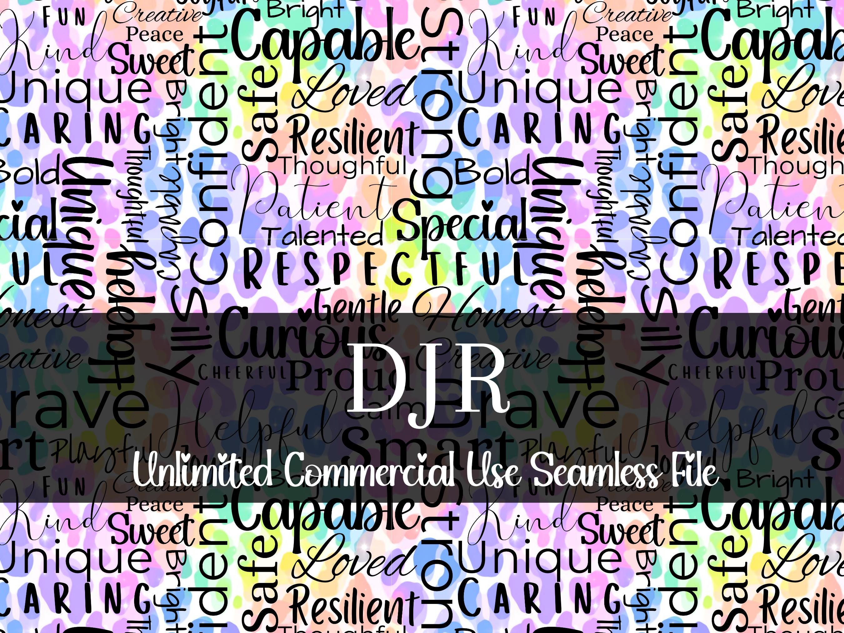 Positive Affirmations Seamless Pattern | Watercolor Back to School ...