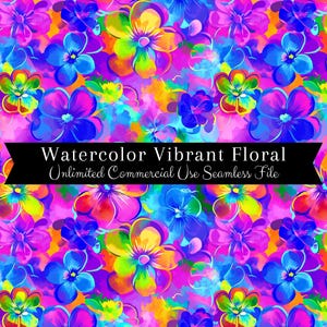 Watercolor Bright Floral Seamless Print | Preppy Seamless Pattern | Commercial Use Pattern | Repeating Print | Watercolor Floral Seamless