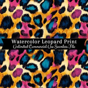 Watercolor Leopard Print Seamless | Leopard Seamless Pattern | Commercial Use Pattern | Repeating Print | Watercolor Animal Print Seamless