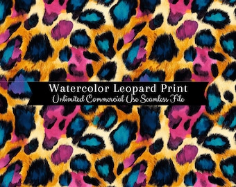 Watercolor Leopard Print Seamless | Leopard Seamless Pattern | Commercial Use Pattern | Repeating Print | Watercolor Animal Print Seamless