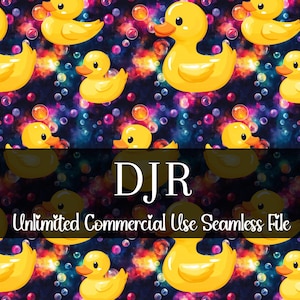 Rubber Ducky Seamless Pattern | Toy Duck Digital Paper | Pastel Bubbles Rubber Duck Pattern | Watercolor Duck Print | Repeating Pattern