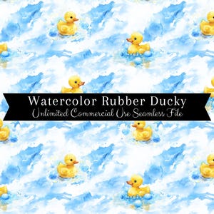 Rubber Ducky Seamless Pattern | Watercolor Duck Digital Paper | Watercolor Rubber Duck Pattern | Watercolor Duck Print | Repeating Pattern