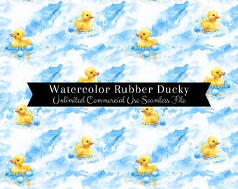 Quietscheentchen Muster | Aquarell Ente Digitales Papier | Aquarell Quietscheente Muster | Aquarell Ente Druck | Sich wiederholendes Muster