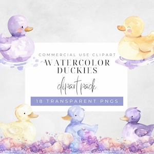 Watercolor Rubber Ducky Clipart Bundle | Rubber Duck | Rubber Ducky Clip Art | Rubber Duckies Clipart | Watercolor Clipart | Baby Clipart