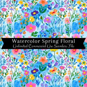 Aquarell Floral nahtlose Druck | Adrettes nahtloses Muster | Kommerzielle Nutzung Muster | Sich wiederholender Druck | Aquarell Preppy Frühling Nahtlos