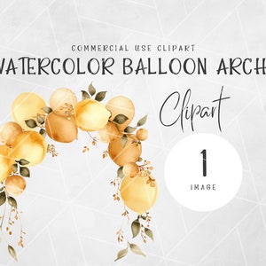 Clipart de balão de limão aquarela | Clipart de aperto principal | Balão Clipart PNG | Clipart de balão amarelo | Clipart de festa | Aquarela PNG