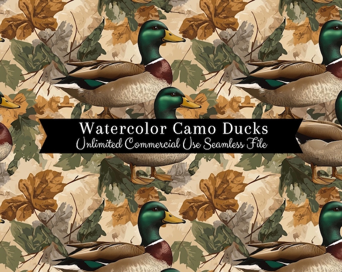 Hunting Background Pattern Pack, Seamless Mallard Duck Seamless ...