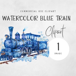 Acuarela azul bebé niño tren clipart / bebé niño clipart / vivero pared arte PNG / tren clipart / juguete bebé PNG / tren acuarela PNG