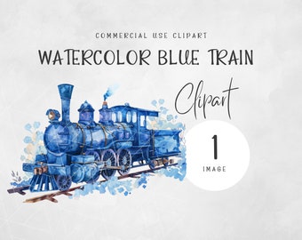 Acuarela azul bebé niño tren clipart / bebé niño clipart / vivero pared arte PNG / tren clipart / juguete bebé PNG / tren acuarela PNG