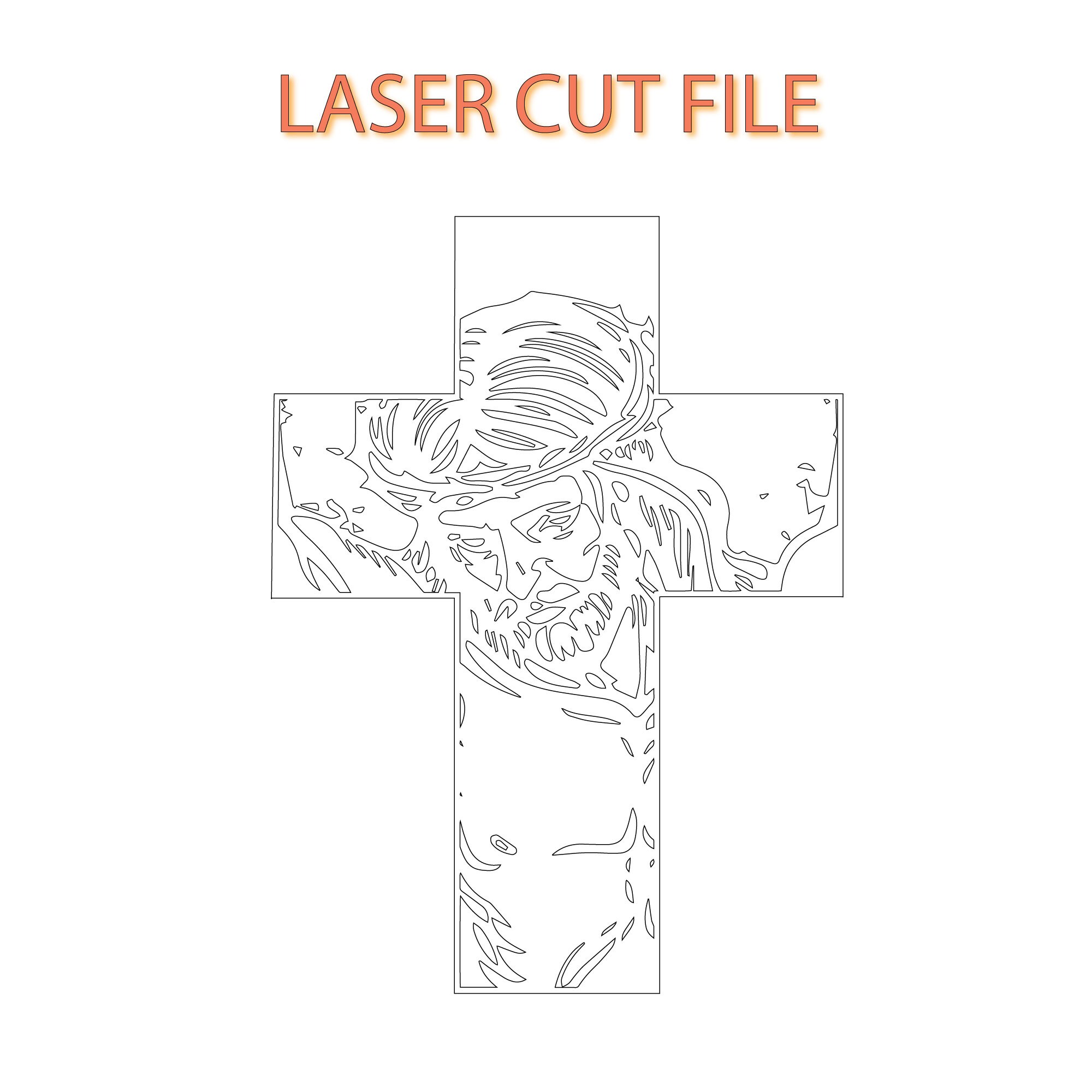 Jesus on Cross Laser Cut File. Vector File for Laser Cutting. Wall Art ...
