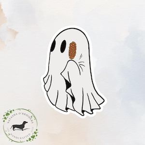 Sticker fantôme chien de maïs coréen , Stickers vinyle , Stickers imperméables , Stickers ordinateur portable , Stickers bouteilles d'eau , Stickers rigolos mignons