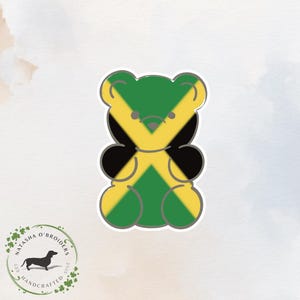 Sticker drapeau jamaïcain , Vinyle autocollant , Sticker imperméable , Sticker pour ordinateur portable , Sticker bouteille d'eau , Sticker drapeau , Sticker mignon