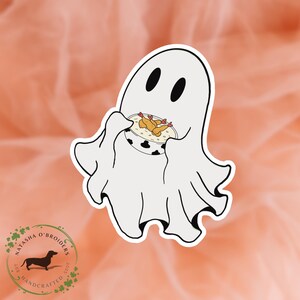 Sticker fantôme crevette tempura , Stickers vinyle , Stickers imperméables , Stickers ordinateur portable , Stickers bouteilles d'eau , Effrayant , Stickers rigolos mignons