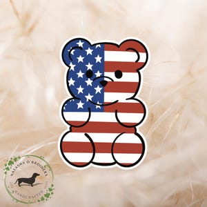 USA Flag Gummy Bear Sticker , Vinyl Sticker , Waterproof Sticker , Laptop Sticker , Water Bottle Sticker , Country Sticker , Cute Sticker