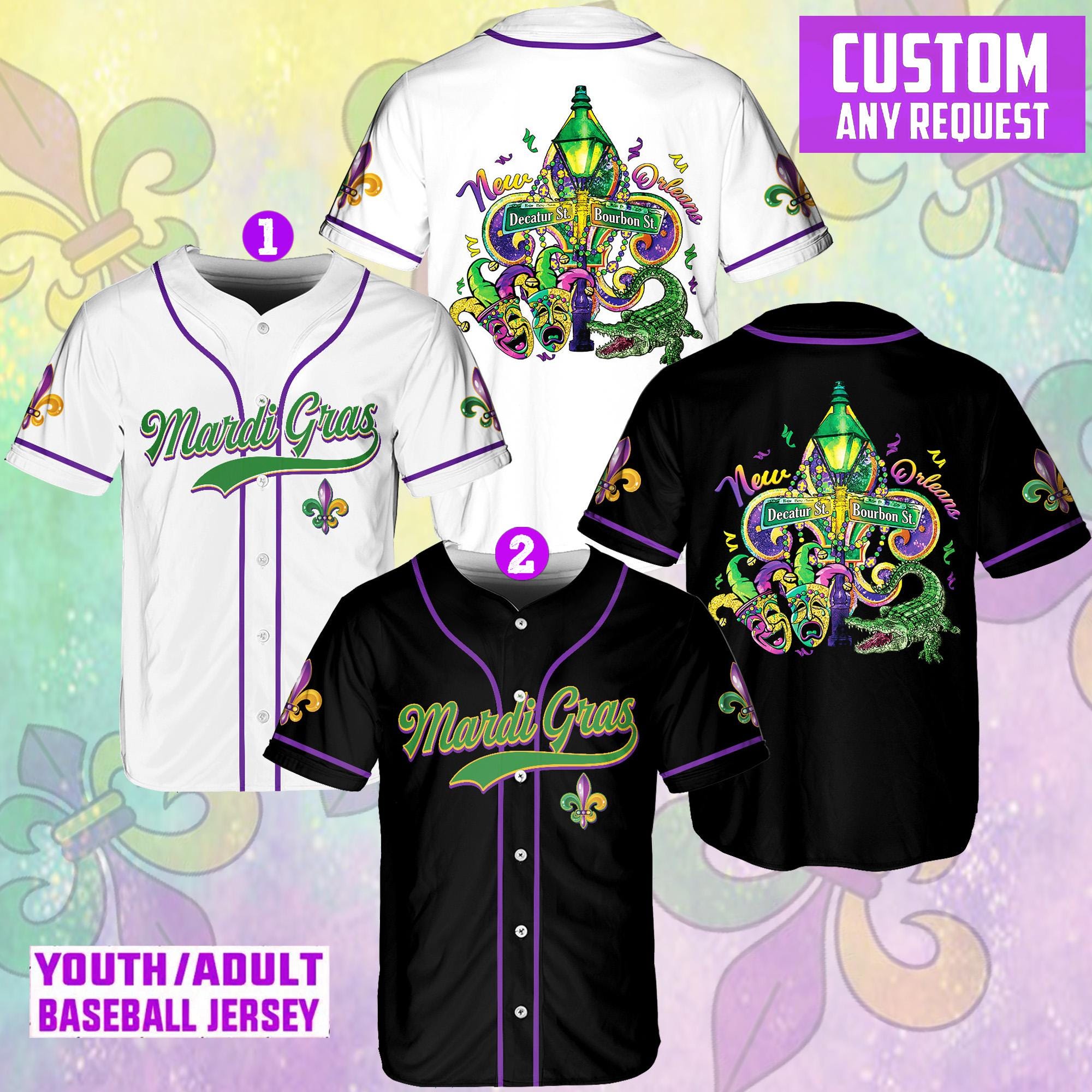 Mardi Gras Carnival Baseball Jersey, Mardi Gras Drink Jersey Shirt